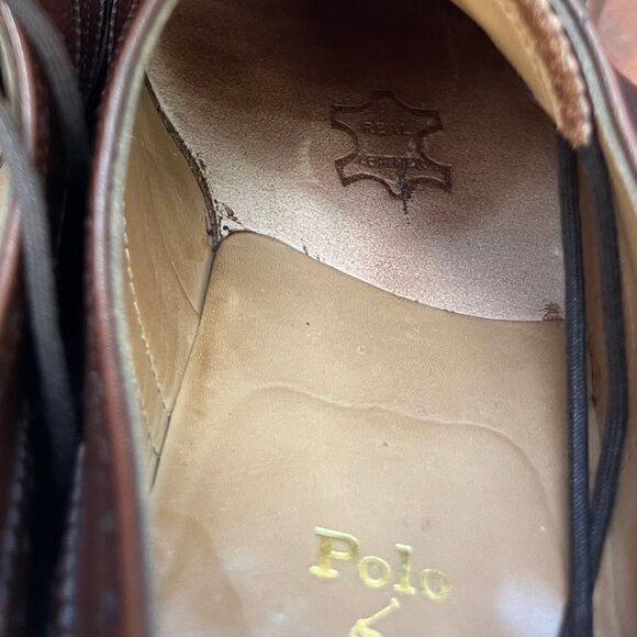 Vintage polo Ralph Lauren made in England wing tip leather Men’s shoes size 8.5D - Picture 6 of 10